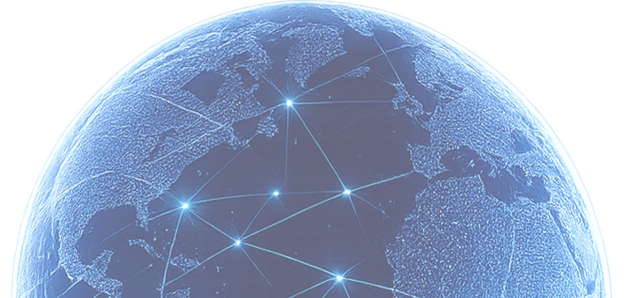 Digital earth illustration representing global B2B eSIM connectivity coverage